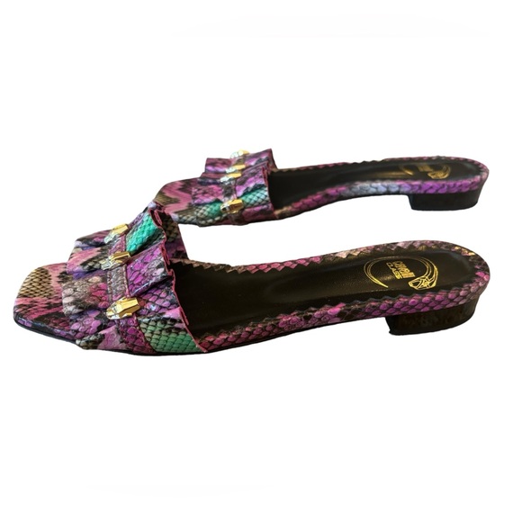 Cavalli Class Purple Slide Sandals Size 37 - Picture 3 of 6